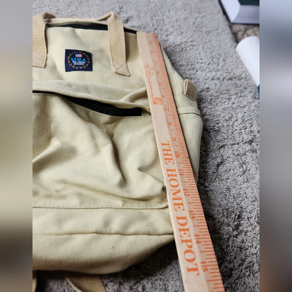 BAIYIRONG BACKPACK Tan Canvas Multipocket Backpack With Straps